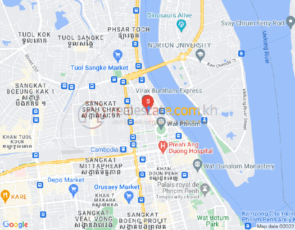 Mapa: Srah Chak, Daun Penh, Phnom Penh