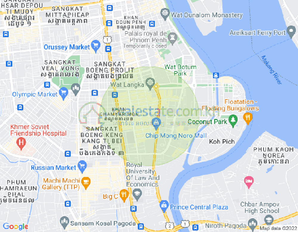 Map of BKK 1, Boeng Keng Kang, Phnom Penh