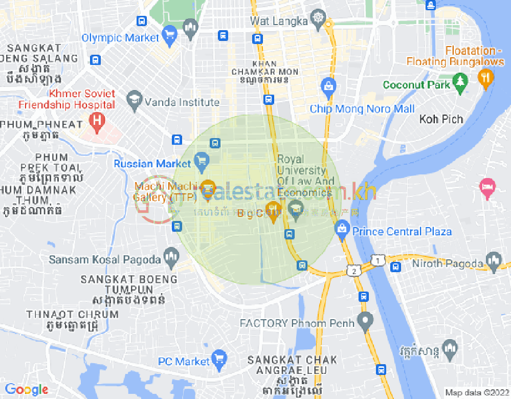 Carte de Boeung Trabek, Chamkarmon, Phnom Penh