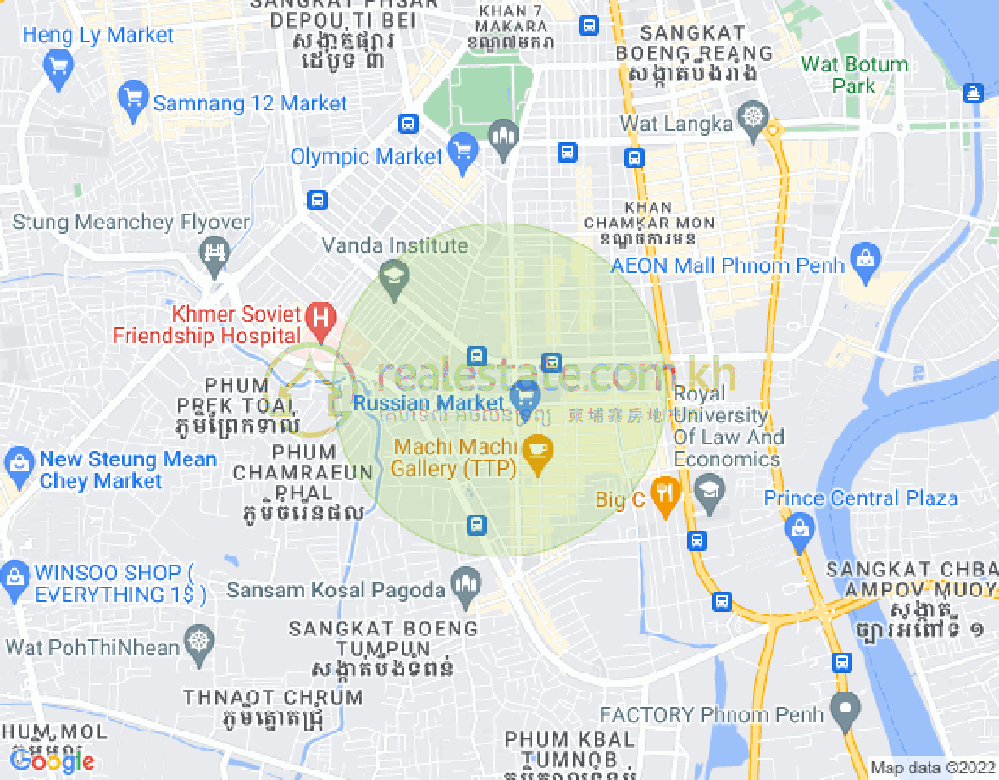 Carte de Toul Tum Poung 1, Chamkarmon, Phnom Penh