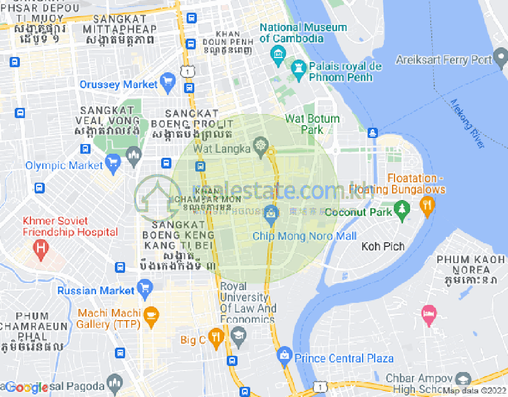 Map of BKK 1, Boeng Keng Kang, Phnom Penh