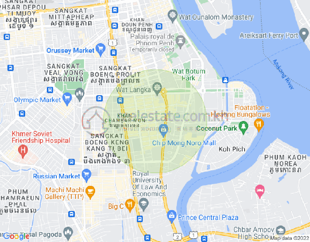 Mapa: BKK 1, Boeng Keng Kang, Phnom Penh