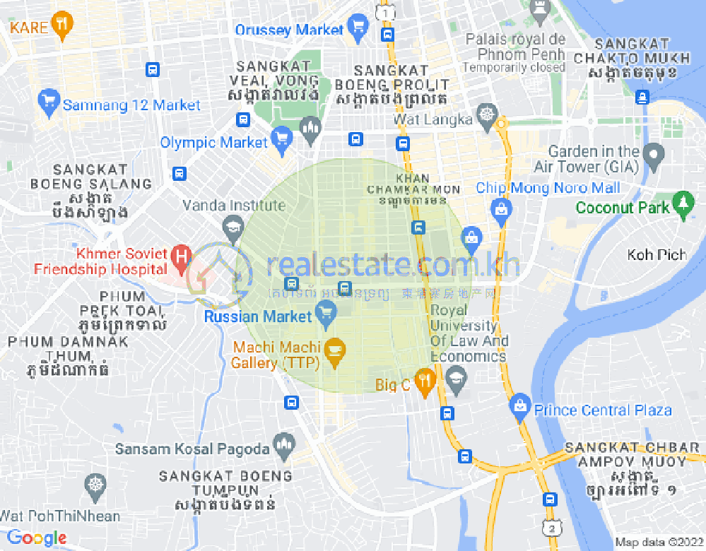 万景岗3分区（BKK3), 波哥堪, 金边地图