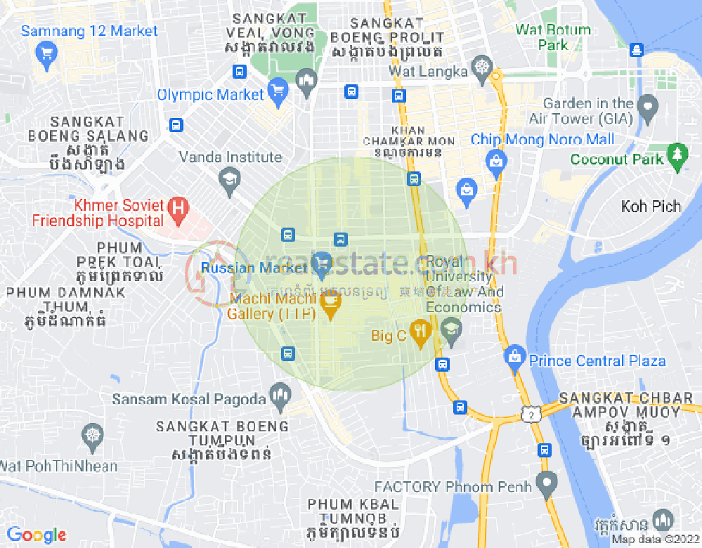 Carte de Toul Tum Poung 2, Chamkarmon, Phnom Penh