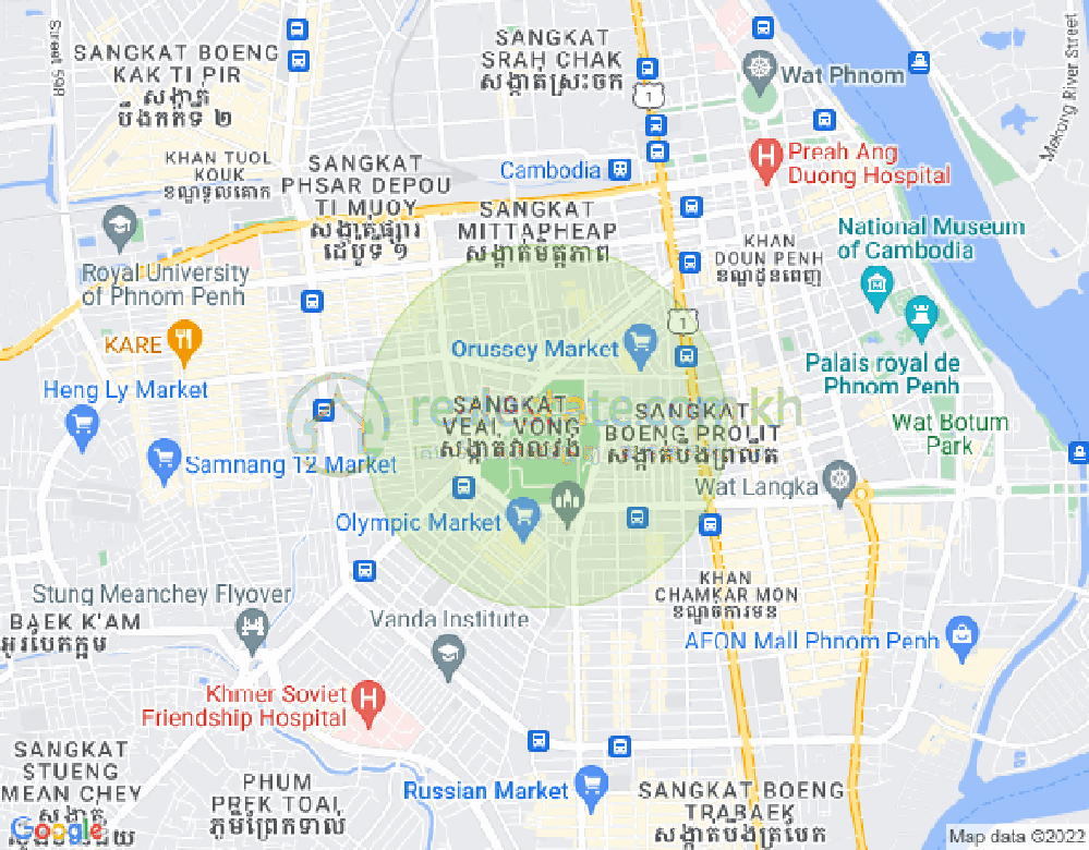 Mapa: Veal Vong, 7 Makara, Phnom Penh