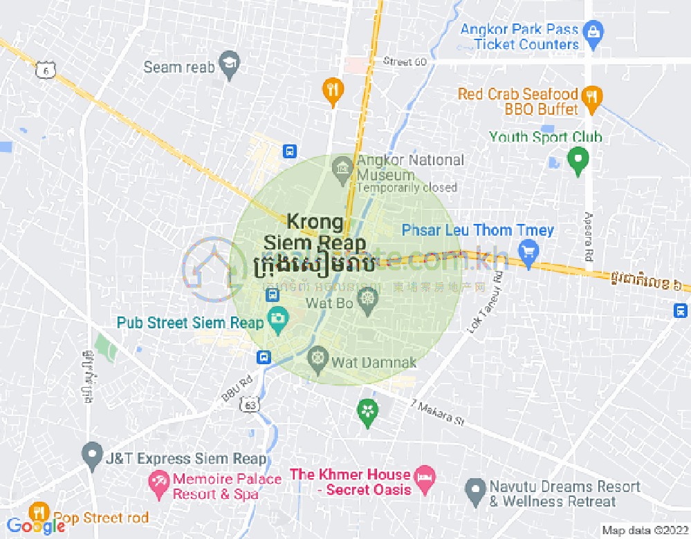 7 Makara KW Siem Reap, Svay Dangkum分区, 暹粒地图