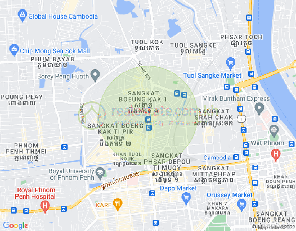 万谷湖1分区, 堆谷区, 金边地图