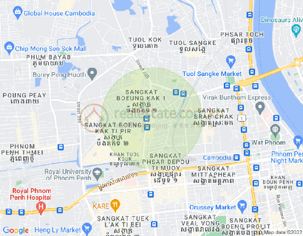 万谷湖1分区, 堆谷区, 金边地图