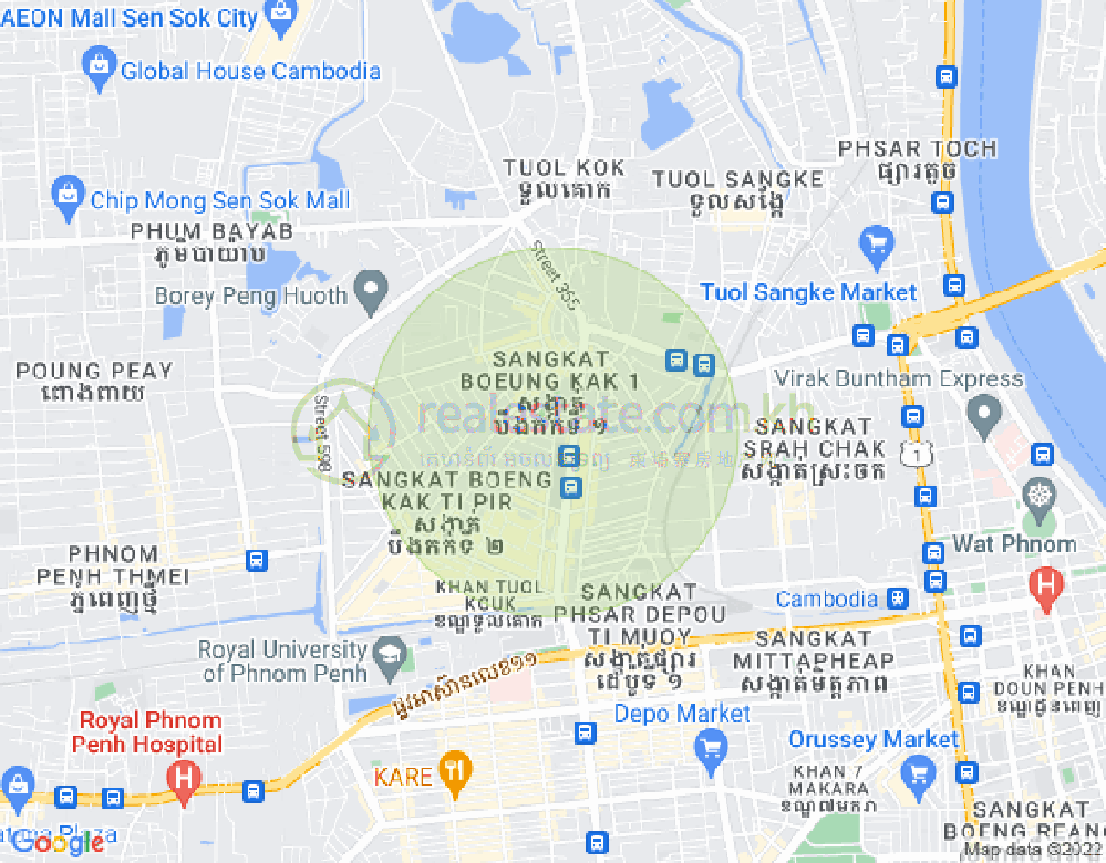 万谷湖1分区, 堆谷区, 金边地图