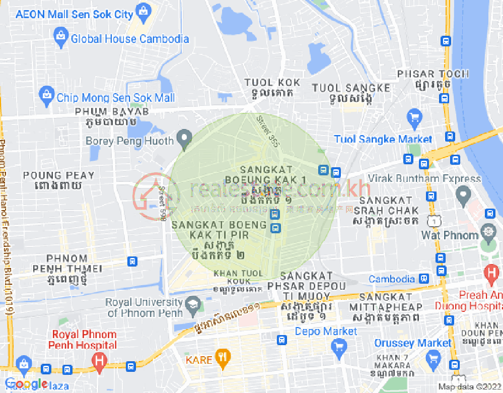 万谷湖1分区, 堆谷区, 金边地图