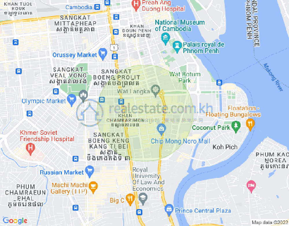 Mapa: BKK 2, Boeng Keng Kang, Phnom Penh