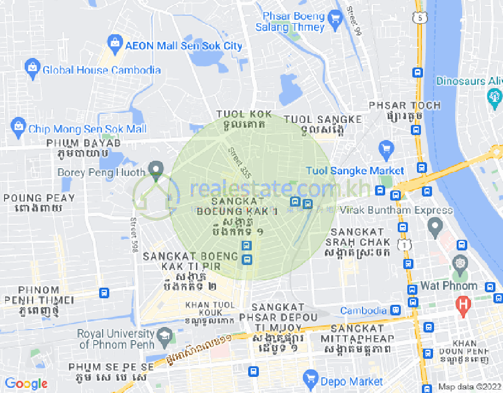 万谷湖1分区, 堆谷区, 金边地图
