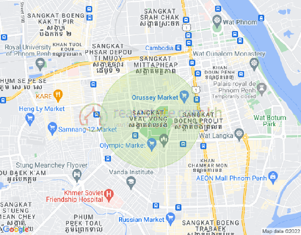 Map of Veal Vong, 7 Makara, Phnom Penh