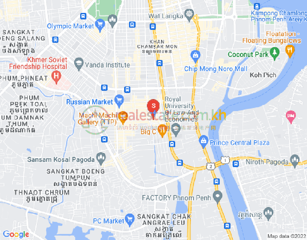 Mapa: Boeung Trabek, Chamkarmon, Phnom Penh
