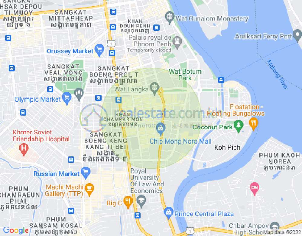 Carte de BKK 1, Boeng Keng Kang, Phnom Penh