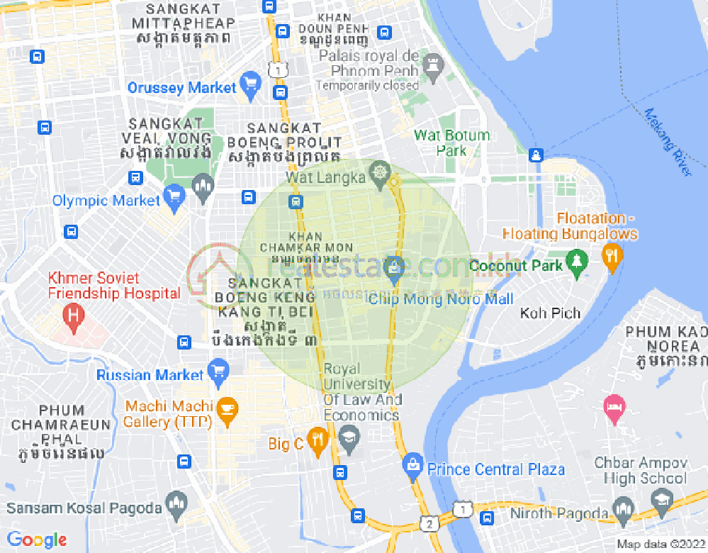 Mapa: BKK 1, Boeng Keng Kang, Phnom Penh