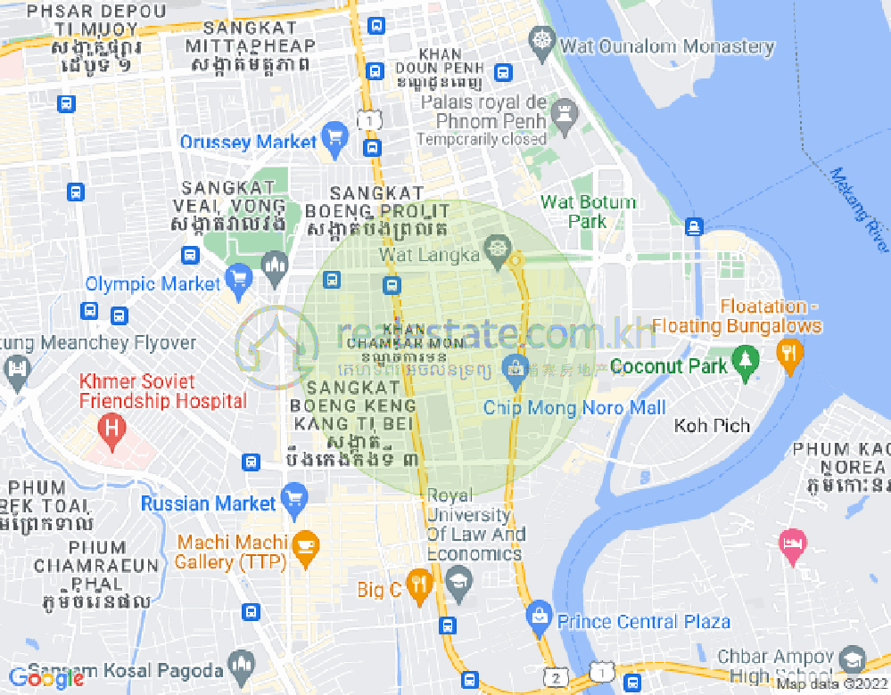 만경강2부구(BKK2), 벙껭깡, 프놈펜 지도