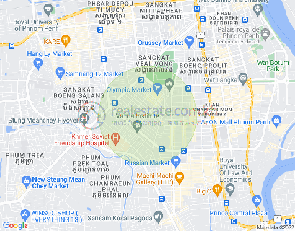 Map of Toul Svay Prey 1, Boeng Keng Kang, Phnom Penh