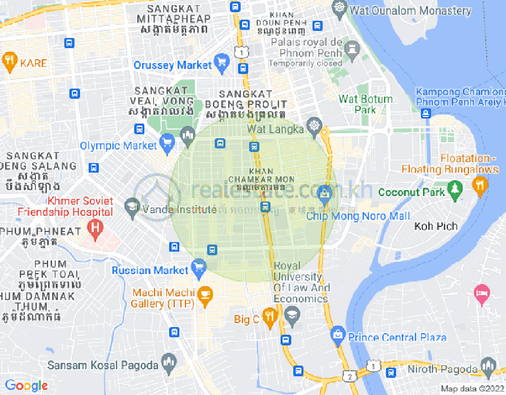 万景岗3分区（BKK3), 波哥堪, 金边地图