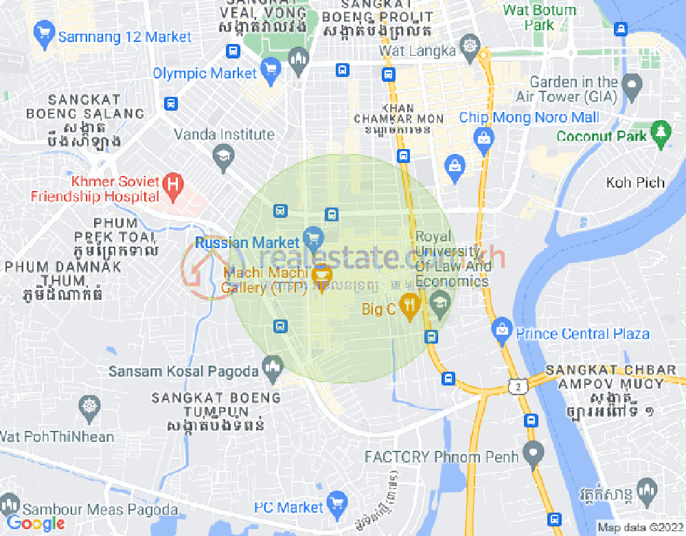 Mapa: Toul Tum Poung 1, Chamkarmon, Phnom Penh