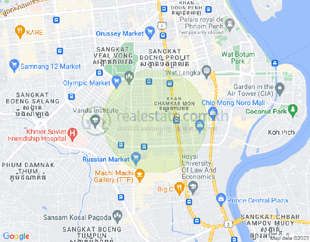 万景岗3分区（BKK3), 波哥堪, 金边地图