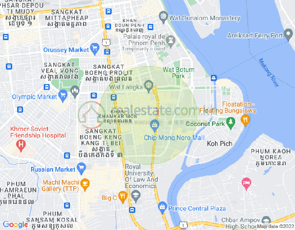 Map of BKK 1, Boeng Keng Kang, Phnom Penh