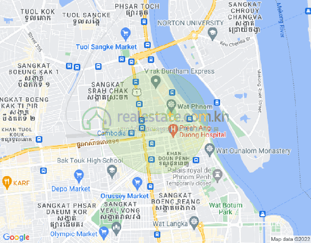 Mapa: Chakto Mukh, Daun Penh, Phnom Penh