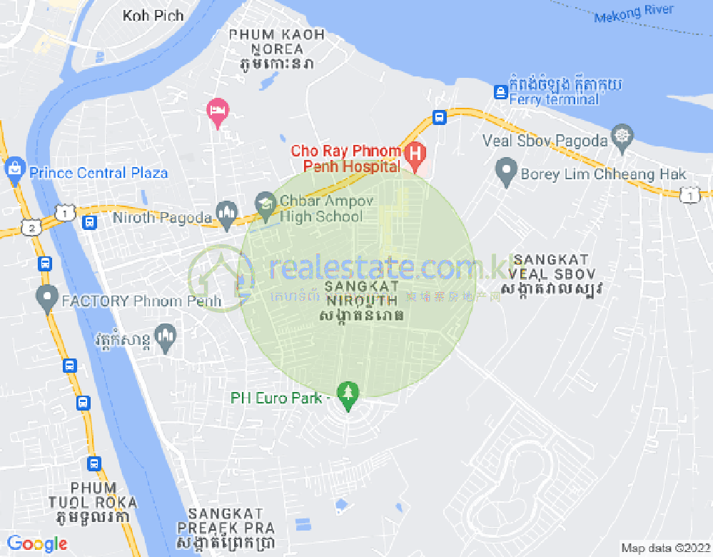 Nirouth分区, 铁桥头区, 金边地图