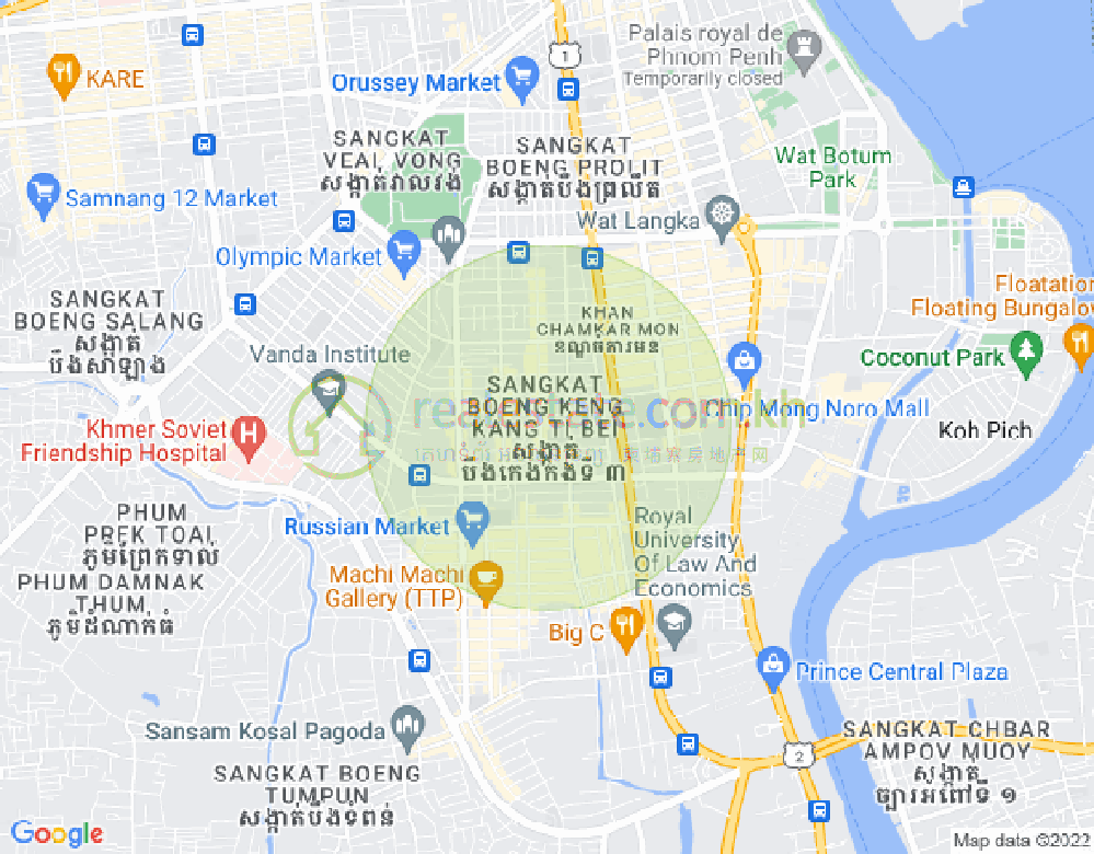 Toul Svay Prey 1镇, 波哥堪, 金边地图