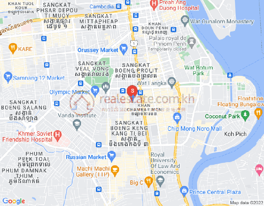 Mapa: BKK 3, Boeng Keng Kang, Phnom Penh