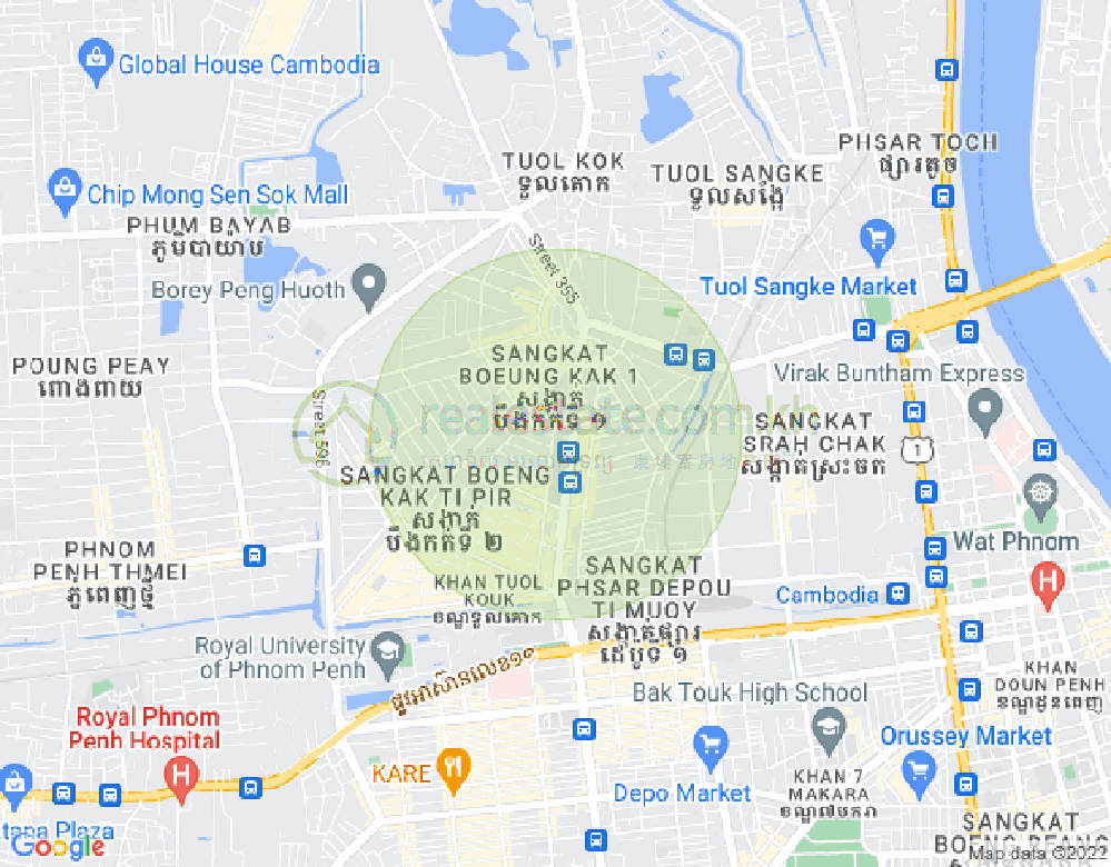 万谷湖1分区, 堆谷区, 金边地图