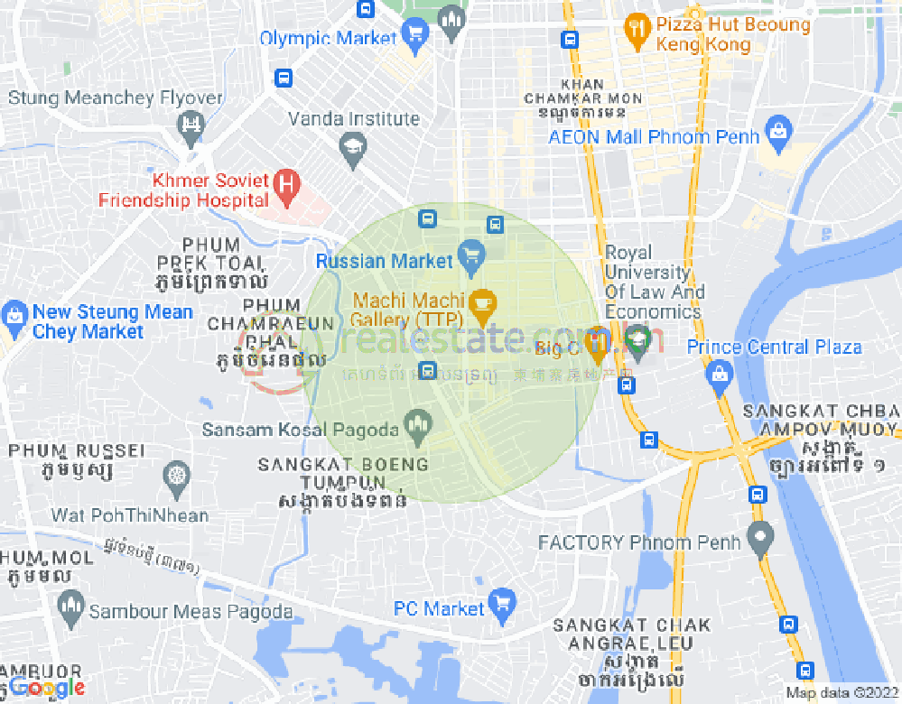 Carte de Toul Tum Poung 1, Chamkarmon, Phnom Penh