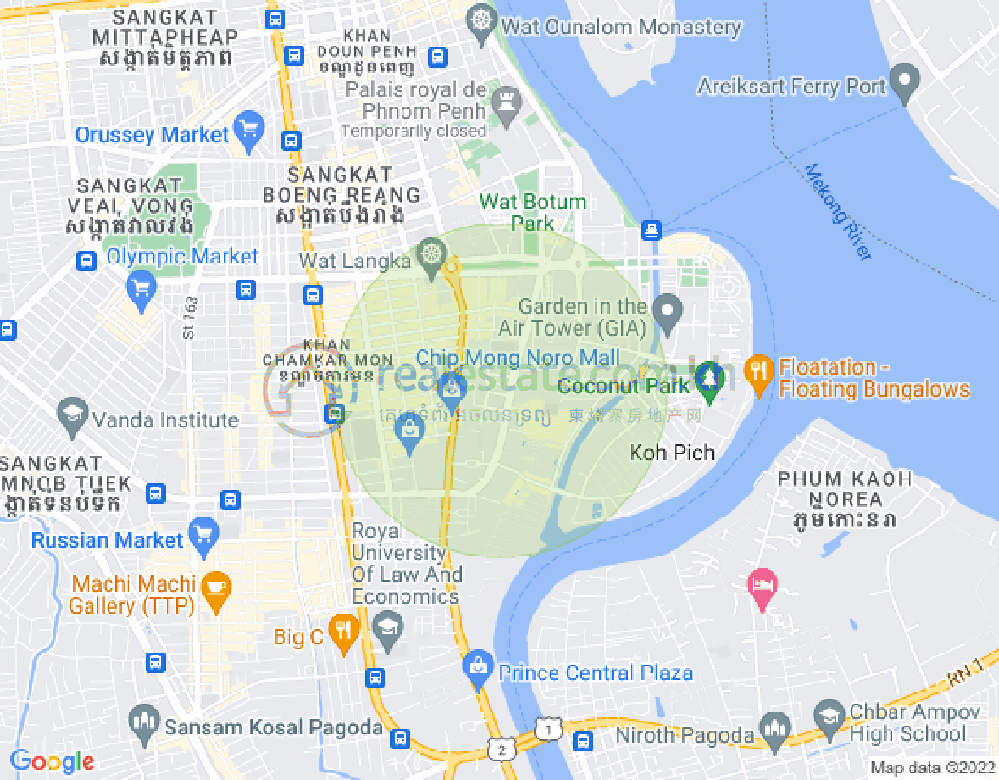 百色河分区, 占卡蒙, 金边地图