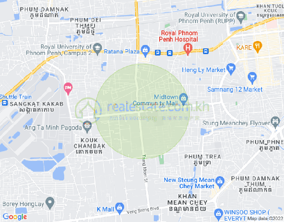Map of Tuek Thla, Sen Sok, Phnom Penh
