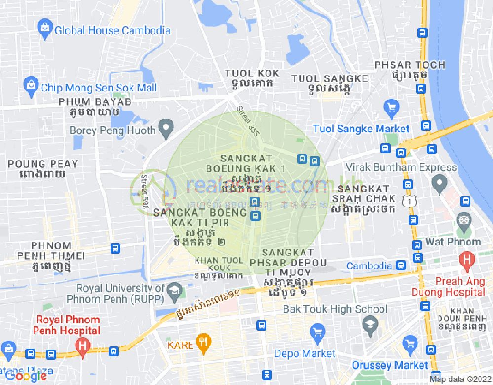 万谷湖1分区, 堆谷区, 金边地图