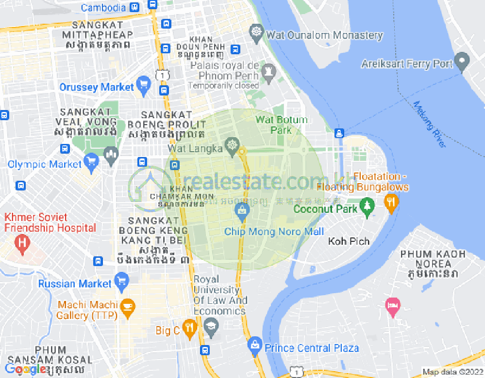 Mapa: BKK 2, Boeng Keng Kang, Phnom Penh
