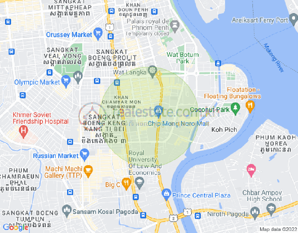 Carte de BKK 1, Boeng Keng Kang, Phnom Penh
