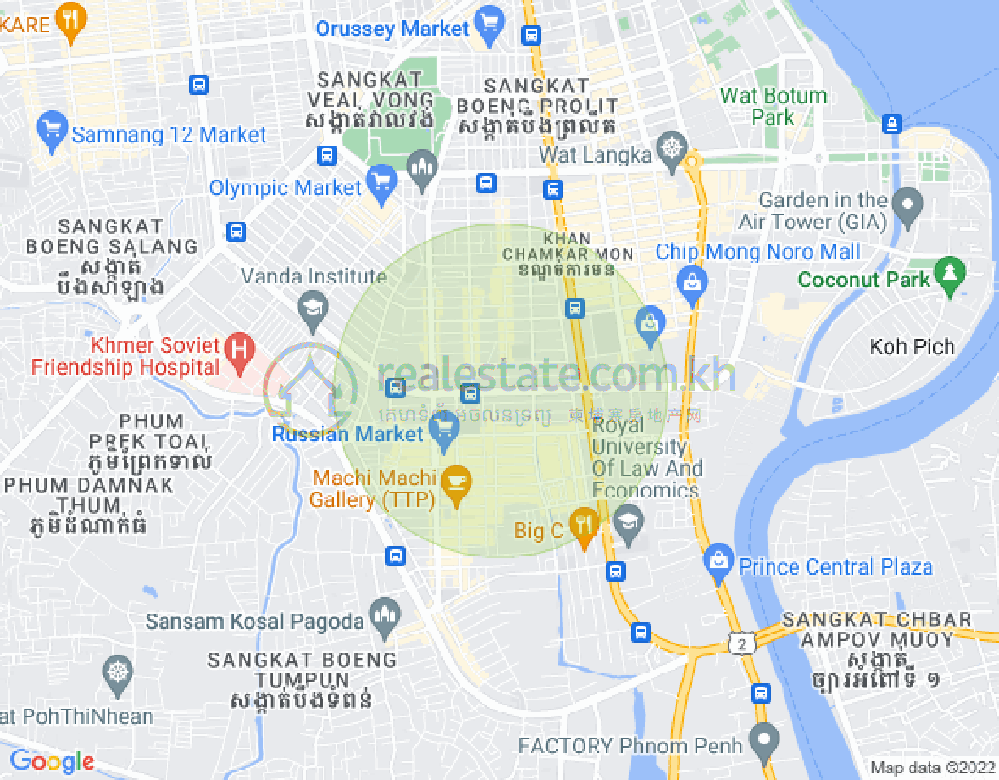 Карта Тул Том Пунг 1, Чамкармон, Пномпень
