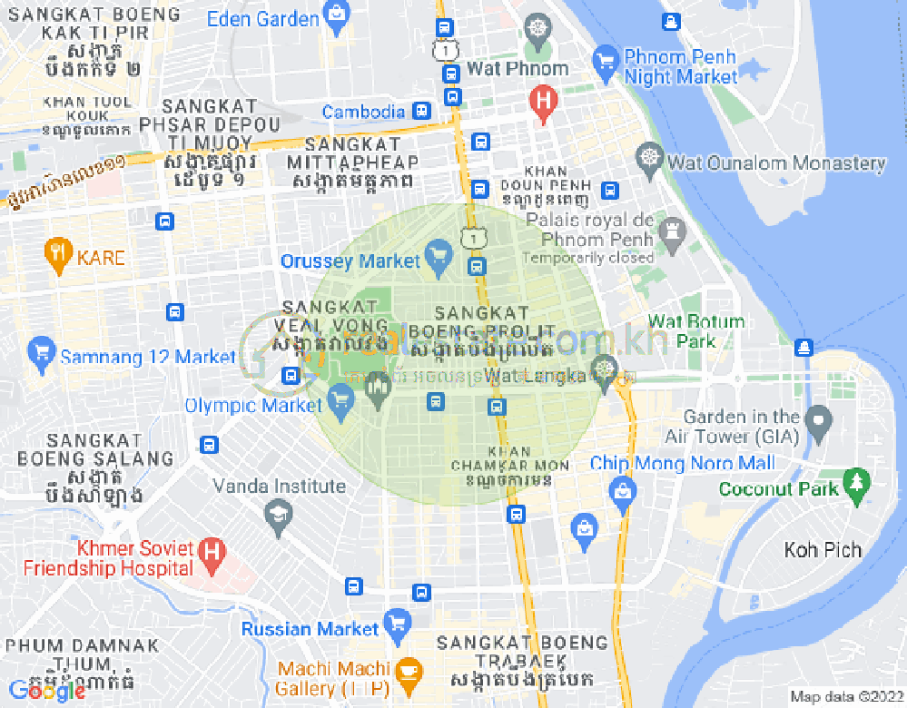 Mapa: Boeung Prolit, 7 Makara, Phnom Penh