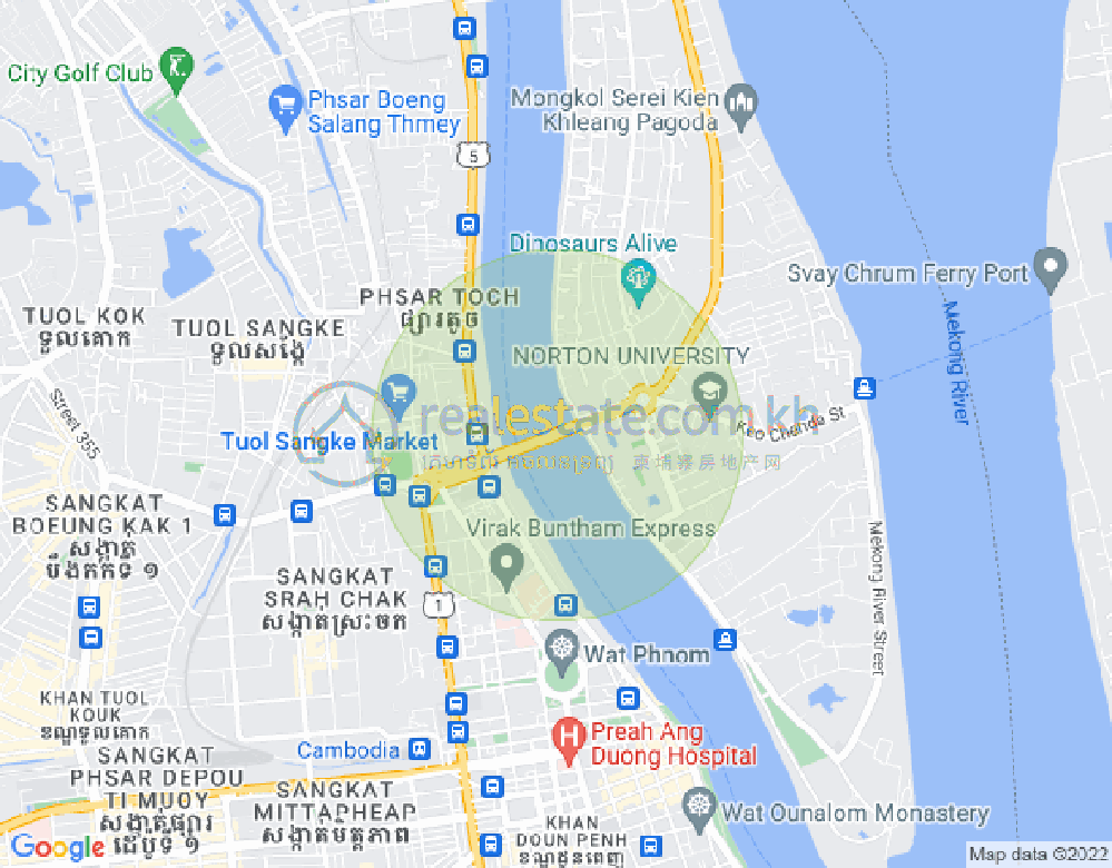 水净华区, 金边地图