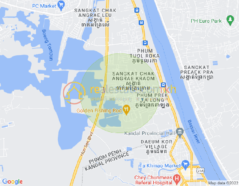 Map of 洪森大道, Chak Angrae Kraom, Meanchey, Phnom Penh
