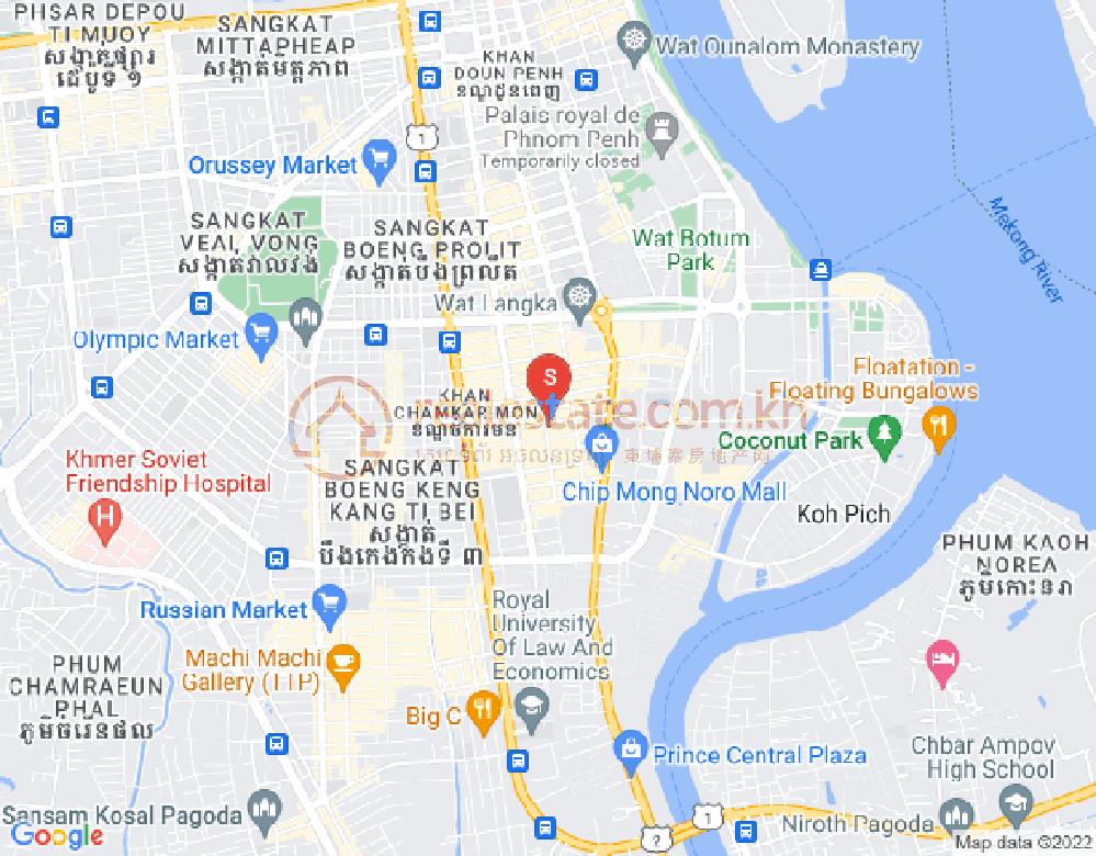 Mapa: BKK 1, Boeng Keng Kang, Phnom Penh