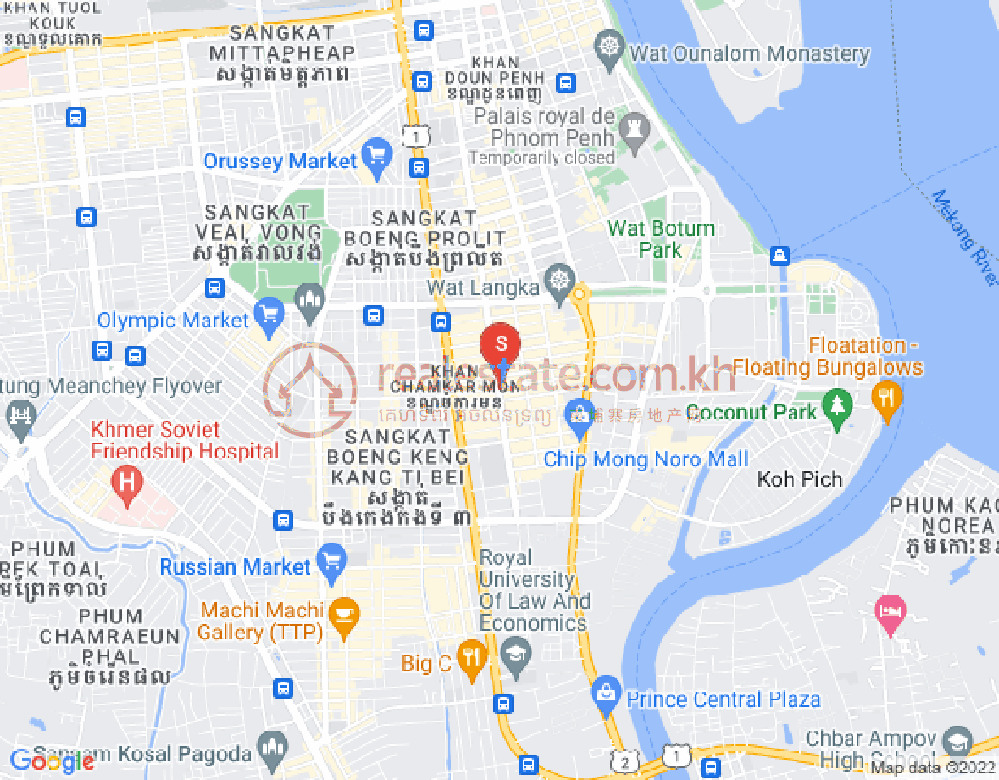 Mapa: BKK 1, Boeng Keng Kang, Phnom Penh