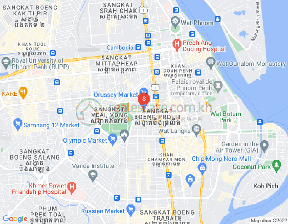 Mapa: Boeung Prolit, 7 Makara, Phnom Penh