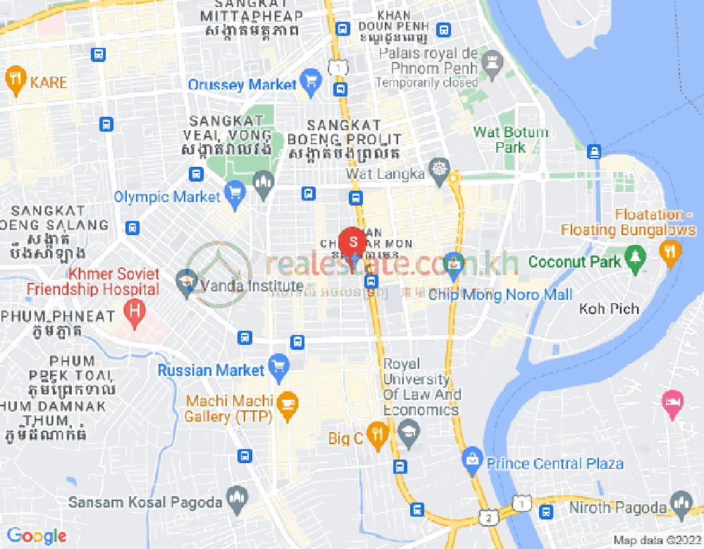 BKK 1, ボンケンコン, プノンペンの地図