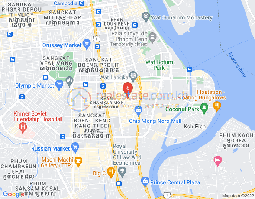 Mapa: BKK 1, Boeng Keng Kang, Phnom Penh