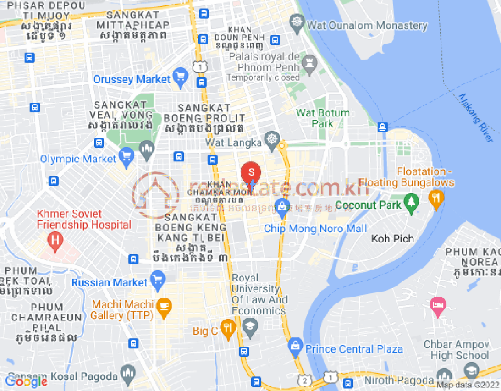 Mapa: BKK 1, Boeng Keng Kang, Phnom Penh