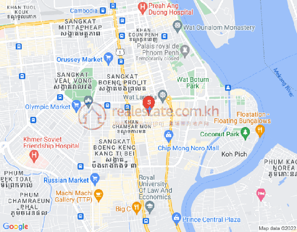Carte de BKK 1, Boeng Keng Kang, Phnom Penh