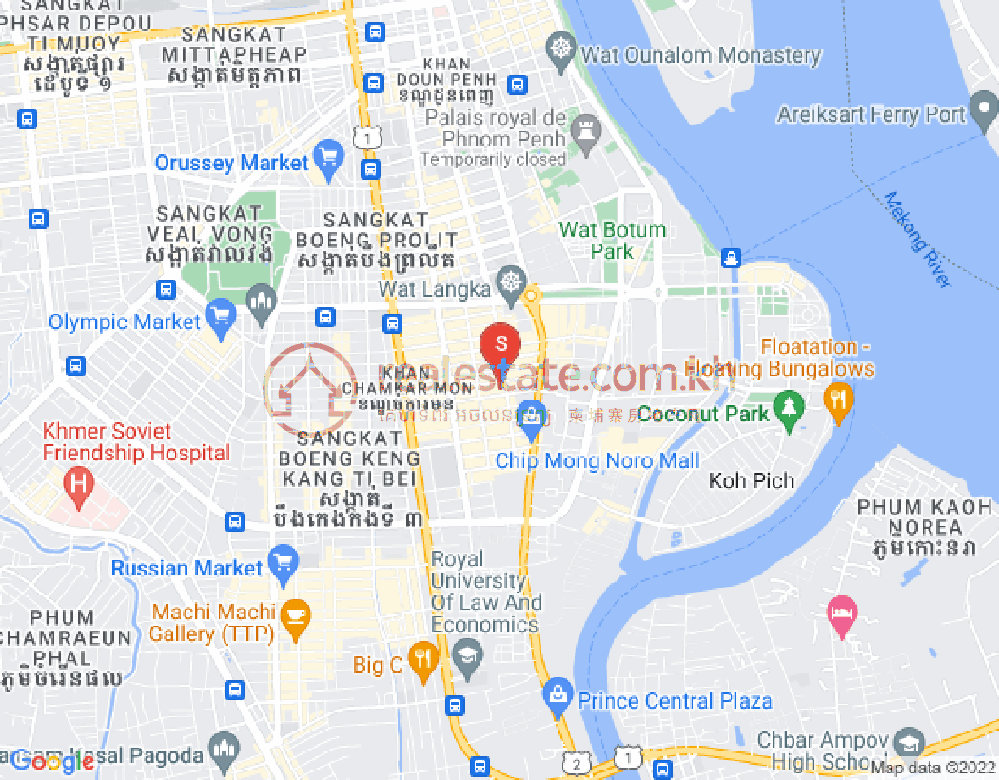 Map of BKK 1, Boeng Keng Kang, Phnom Penh