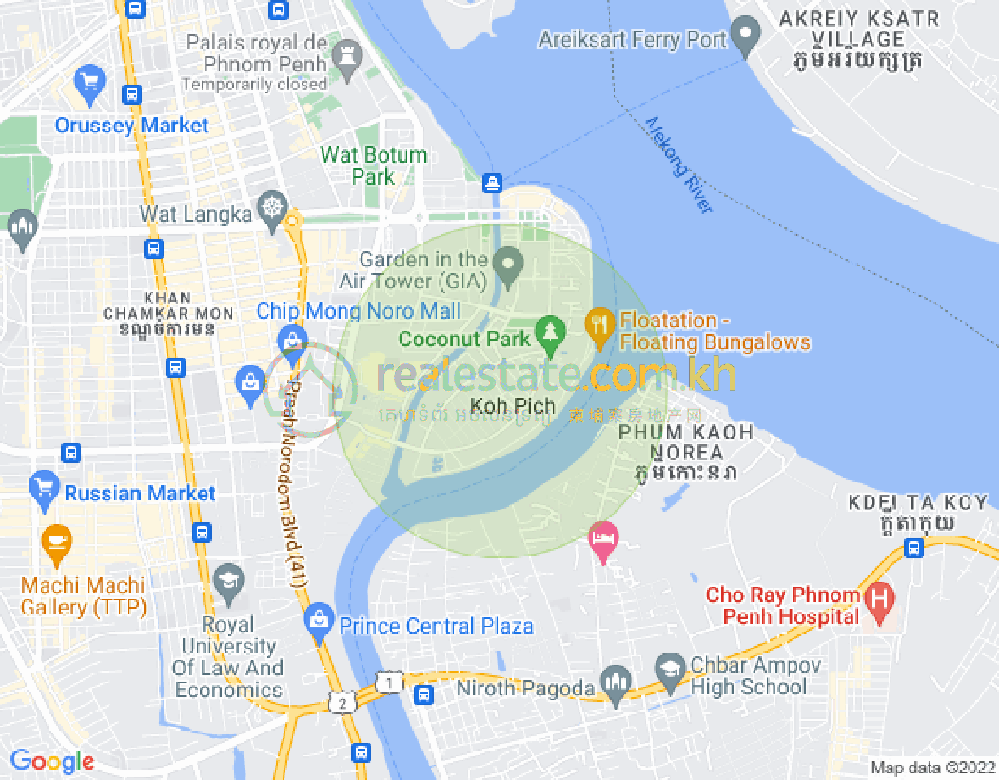トンレバサック, チャムカモン, プノンペンの地図